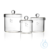 DURAN® Cylinder with knobbed lid, polished rim DURAN® Cylinder, with knobbed lid, Ø 80 x 80 mm...