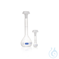 DURAN® Volumetric Flask, Class A, individual certificate and CoC, blue print DURAN® Volumetric...