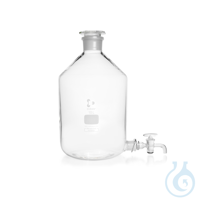 DURAN® Stutzenflasche, Bodentubus mit NS-Seitenarm, mit Glashahn und Glasstopfen