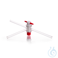 DURAN® Dreiweghahn, mit PTFE-Küken, komplett, T-Bohrung DURAN® Dreiweghahn, mit PTFE-Küken und...