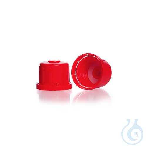 Tamper Evident Screw Cap, vented, narrow, red, ...