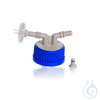 DURAN® GL 45 Flaschenanschlusskappe, PP, blau, mit 2 Ports