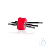 DURAN® GL 45 Edelstahl-Anschluss-System, PBT, rot, mit 1, 2 oder 3 Ports