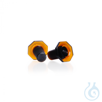 Glass Stopper, SBW glass, amber, with standard ground joint, octagonal Glass Stopper, SBW glass,...