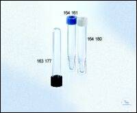 TUBE, 12 ML, PS, 17/100 MM, ROUND BOTTOM,, BLACK STANDARD SCREW CAP, CLEAR,,...