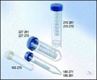 TUBE, 15 ML, PP, 17/120 MM, CONICAL BOTTOM,, CELLSTAR®, BLUE SCREW CAP,...