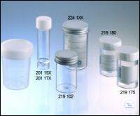 MULTIPURPOSE CONTAINER, 30 ML, PS, 24/90 MM,, CONICAL BOTTOM, WHITE SCREW...