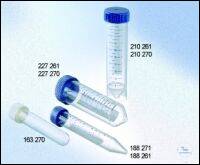 TUBE, 50 ML, PP, 30/115 MM, CONICAL BOTTOM,, CELLSTAR®, BLUE SCREW CAP,...