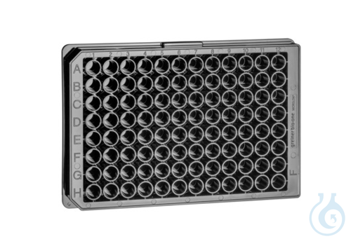 MICROPLATTE, 96 WELL, F-BODEN (KAMINFORM), SCHW...
