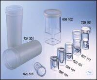 ANALYSER CUP, PS, FLAT BOTTOM, CLEAR,, WITH CAP, SUITABLE FOR COULTER, 250...