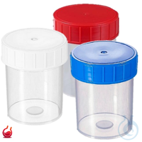 Schraubdeckelgefäße 125 ml PP, antisept. blauem Schraubverschluß, klar Schraubdeckelgefäße 125 ml...