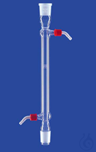 Liebigkoeler Huls en Kern NS29/32 met 2x GL14, met dop en kunststof slangstuk, mantellengte 400mm