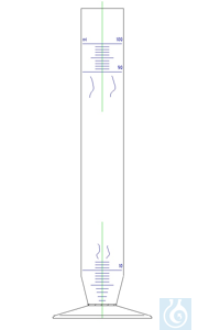 Slibcilinder (bezinkglas) 100ml vlg tek. 
Maatverdeling 0 - 100ml /1,0ml 
Hoogte 215 - 220mm...