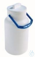 HSB Milchkanne 2 Liter aus Kunststoff, Farbe weiß, blauer Tragegriff, D= 13 cm x H= 20,5 cm,...