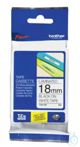 Schriftbandkasette 18mm, L=8 Meter, schwarz auf weiß, TZe-241, 60671245