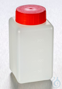 Flaschen, quadratisch, weithals, HDPE, 250 ml, mit Graduierung, naturfarben, nicht steril, VE =...