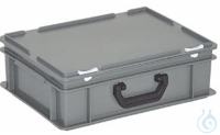 Euronorm-Koffer, HxLxB 135x400x300mm, 11l, PP, grau, Scharnierdeckel, 60700226  -Maßlich auf die...