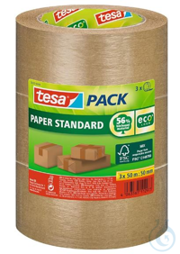 Paketband tesapack Papier Standard, Umweltschonendes Paketband aus Papier, 56 % biobasiertes...