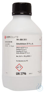 Schwefelsäure z. A., FCC (min. 25,0%), VE= 1 Liter, 60800170 Achtung diverse Zuschläge sind im...