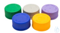 Schraubkappen mit Lippendichtung, Violett, aus PP, GL45 Gewinde, bei 121 °C autoklavierbar, 60800189