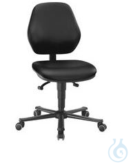 Labordrehstuhl, LEANOS 9133, mit Rollen, Kunstleder, schwarz, abwaschbar, pendelnd gelagerte...