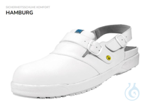 Sandale mit Fersenriemen und Ristriemen Schürr, Modell Hamburg, Größe 45, Weiß, ESD, Futter:...