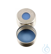 Schraubkappe SureSTART Level 3, 18 mm, Magnetstahl & Septum Silikon/PTFE blau/klar, weich, 2 mm,...