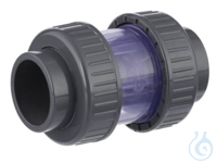 PVC-U Rückschlagventil transparent 2fach Klebemuffe, 20 mm, 60802402