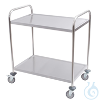 Servierwagen Edelstahl, 2 Borde,  86 x 53 x 95 cm, Hygienischer Edelstahl 18/0,  max.100 kg...