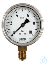 Rohrfedermanometer NG 100, Messbereich: 0...1,0 bar, Kl. 1,0, Gehäuse mit Bajonettring:...