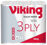 Toilettenpapier, 3-lagig, 100% Zellstoff, 93 x 110 mm pro Blatt, Rolle á 200 Blatt, VE= 48...