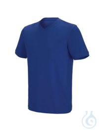 T-Shirt cotton stretch V-Neck, e.s., kornblau, Mischgewebe, Bein-/Armlänge: kurz, regular fit,...