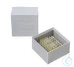 Kryobox aus Karton, weiß, 100-Well, 3 hoch, Höhe: 76mm / LxB: 133 x 133mm, geeignet bis -196°C,...