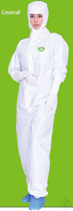 Reinraum-Overall mit Kapuze, weiß, Gr. XL, unsteril, antistatisch, VE= 20 Stück, 60804427
