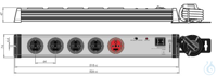 Steckdosenleiste, Master/Slave, EHMANN, 5-fach ÜSS, 1x Master (rot), 4x Slave (schwarz),...