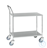 Tischwagen KM, verzinkt, 2 Böden mit Edelstahl überzogen, TK 150 kg, 4 Lenkrollen PU, Stopp,...