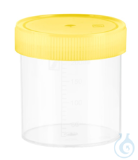 Mehrzweck-Becher, max. Volumen: 250 ml, (LxØ): 78 x 70 mm, transparent, Verschluss: gelb,...