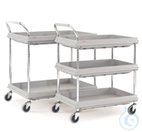 Etagenwagen Kunststoff mit Wannenböden, Plattform: 625 x 885 mm, Höhe: 1060 mm, Anzahl Böden: 2,...