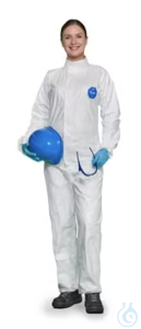 Schutzanzug, Tyvek 500 Industry, Gr. 2XL, mit Kragen, genähte innenliegende Nähte, Gummizug an...