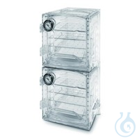 Exsikkatorschrank, Vakuum, VDC-41, 45 l  Vakuum-Exsikkatorschrank aus Polycarbonat, quadratische...