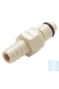 Stecker mit Absperrventil, für Schlauchanschluss mit 9,5 mm Innendurchmesser  Stecker, PP, mit...