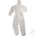 Overalls PP, weiß, mit Reißverschluss und Kapuze, Gr. XXL, VE = 50 St, 60805421