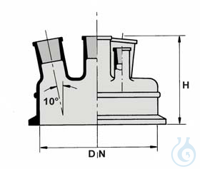 Planflanschliff-Deckel DN 150, 5-Hals, MH NS 29/32, SH 4x NS 29/32 gerade  Planflanschliff-Deckel...