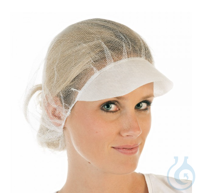 Baretthauben 53 cm, Nylon, PP-Schirm  Baretthauben, weiß, Nylon, Honeycomb-Mesh, 53 cm,...
