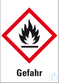 Gefahrensymbol ''Flamme'', 500 Stk.  Gefahrensymbol ''Flamme'' GHS02, Signalwort: Gefahr, zur...