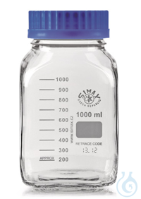 Weithalsflasche, GL 80, Klarglas, 1000ml Weithalsflasche ROTILABO® GL 80 Klarglas, 1000 ml, mit...