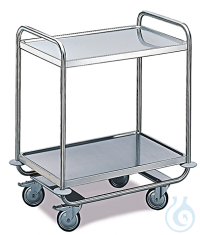 Transportwagen, 2 Etagen, 1000 x 600 mm  Transportwagen für Labor und Produktion, 2 Etagen, 1000...