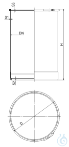Deckelfass aus Edelstahl 20 l  Edelstahl Deckelfass mit Flachboden und Fußreif, 20 l, DM: 315 cm,...
