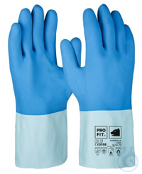 Sicherheitshandschuh, Gr. 9, VE= 12 Paar  Super Blue Latex-Chemikalienschutzhandschuhe, 9,...