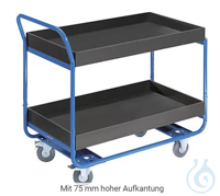 Tischwagen, 2 Etagen, mit Aufkantung  Tischwagen, Tragfähigkeit 150 kg, 2 Ladeflächen mit...